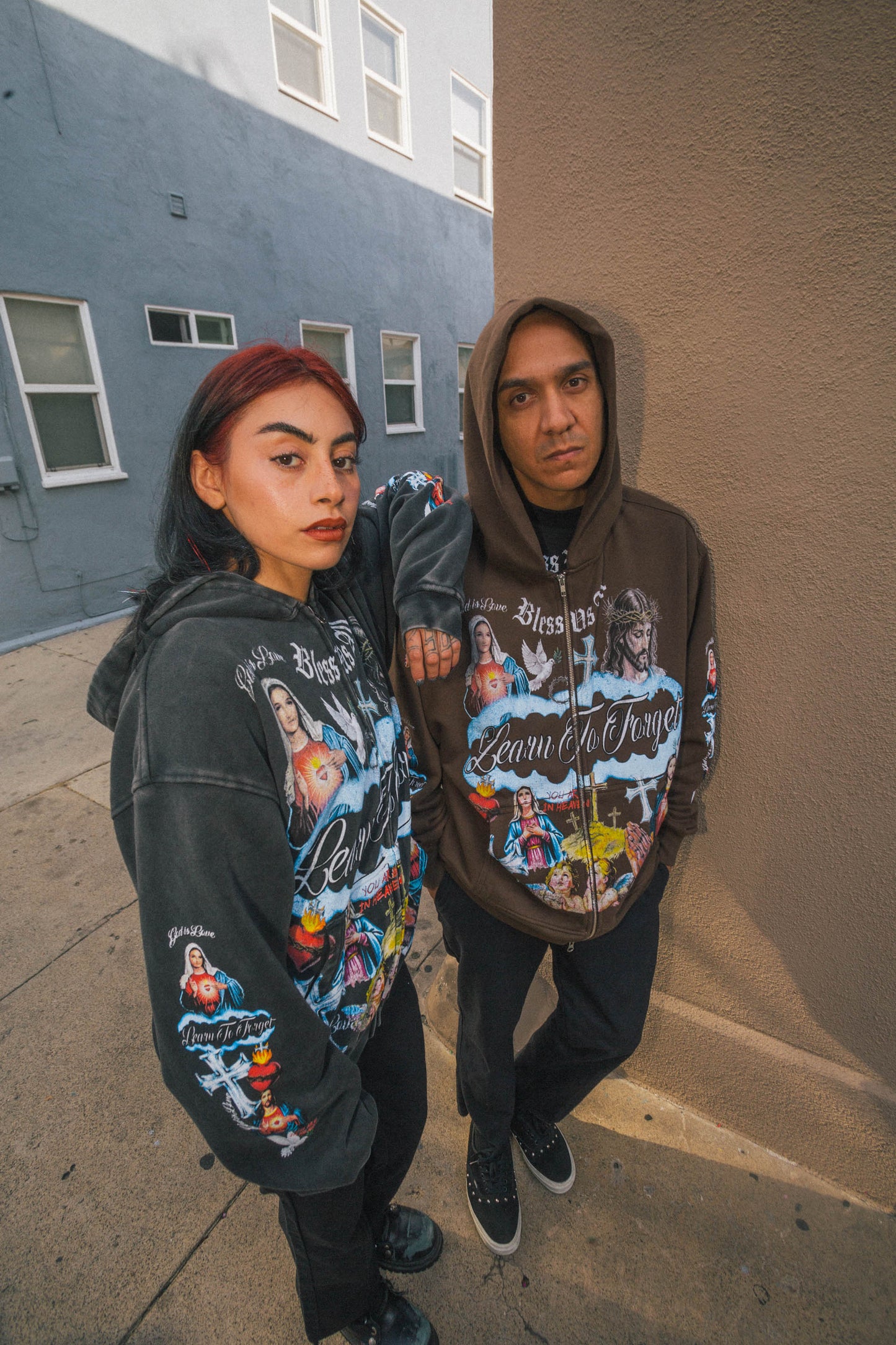 Heaven Zip-Up Hoodie - Black