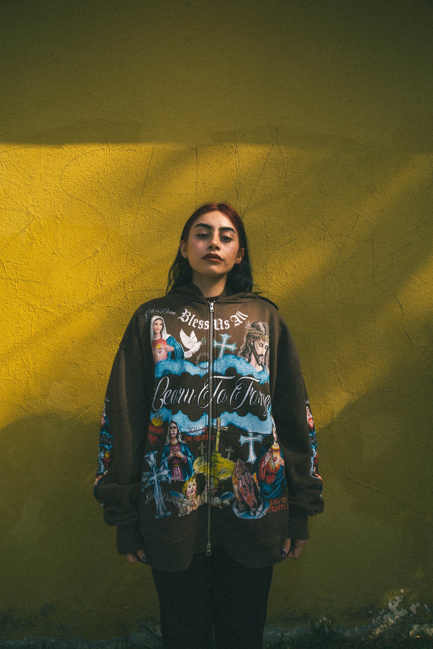 Heaven Zip-Up Hoodie - Brown