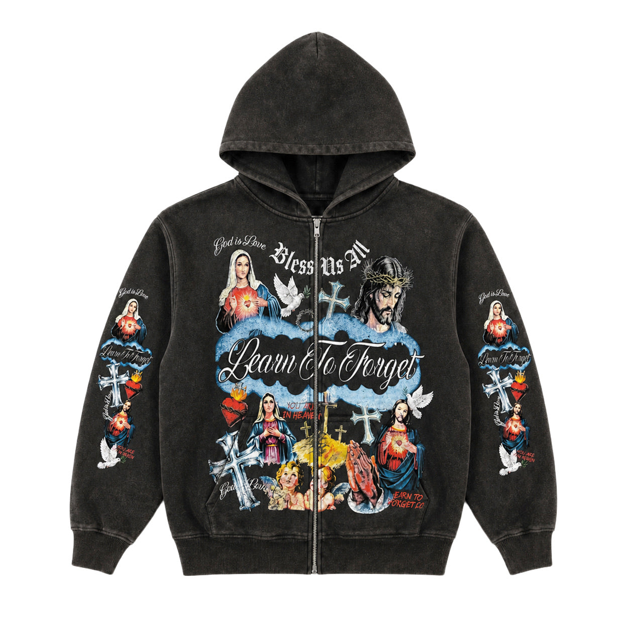 トップス Heaven Heaven Zip-Up Hoodie - Black – Learn To Forget