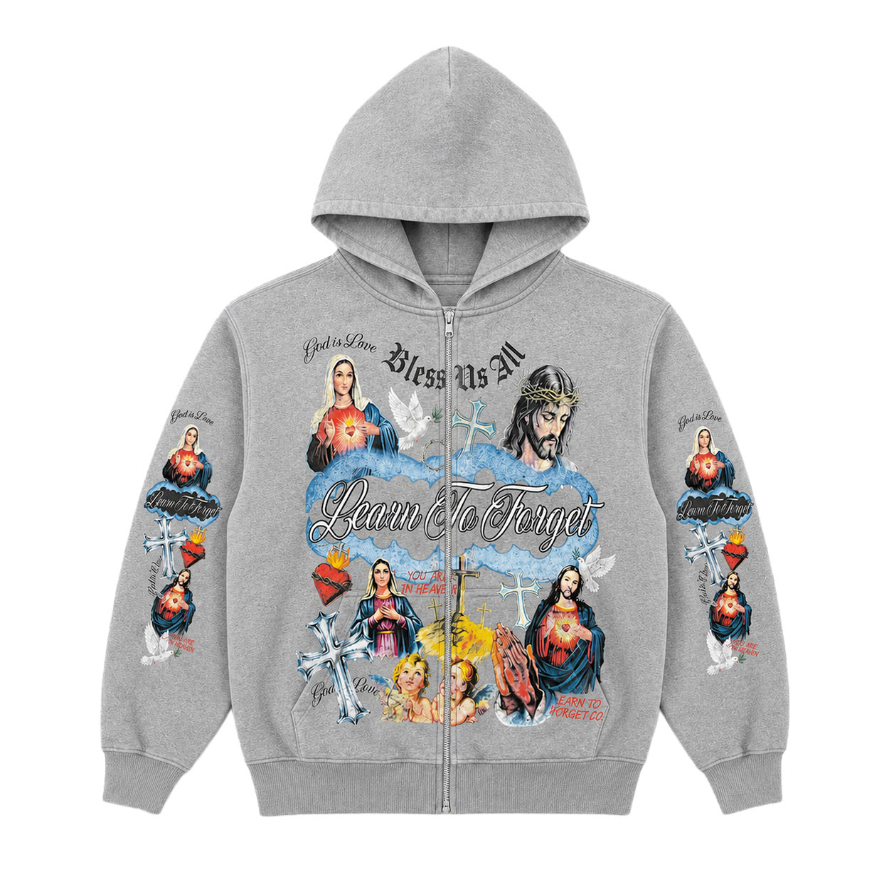 Heaven Zip-Up Hoodie - Grey