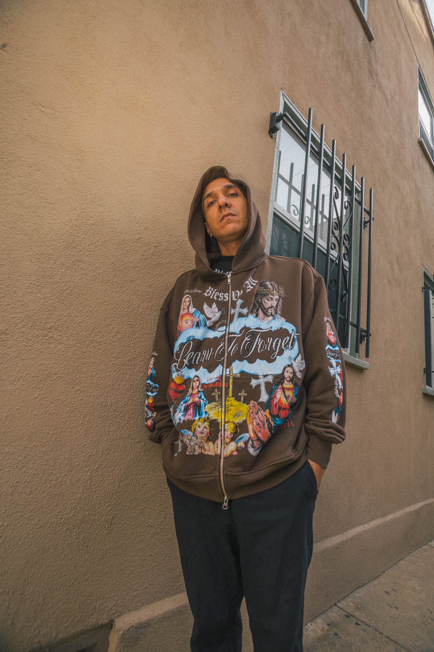 Heaven Zip-Up Hoodie - Brown