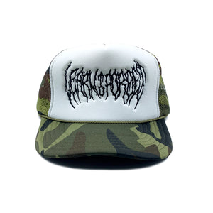 Death Metal Trucker Hat (Camo / White)
